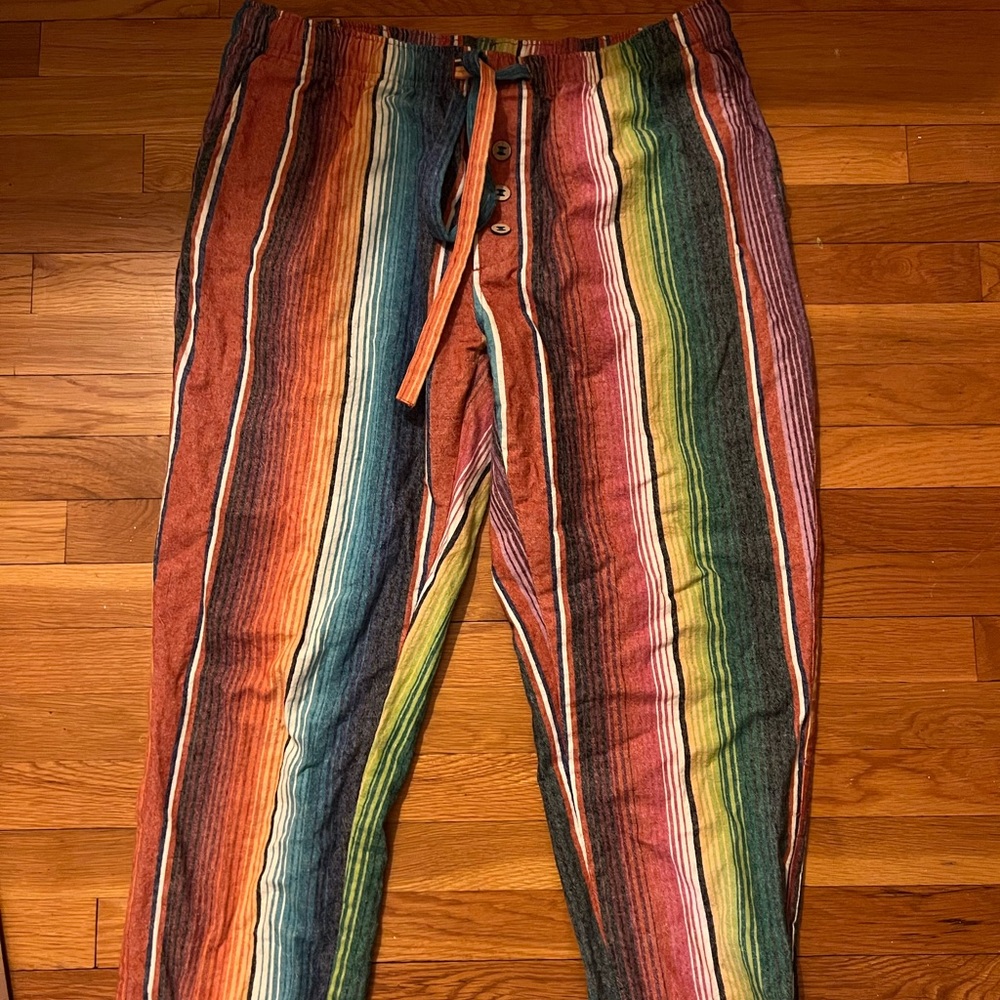 The Territory Ahead Striped Rainbow Pants XL